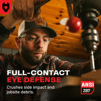 NoCry Clear Safety Glasses for Men and Women with Anti-Fog and Scratch Resistant Wrap Around Lenses, Adjustable Temples and Nose Pads — ANSI Z87 Certified Protective Eyewear with 100% UV Shielding