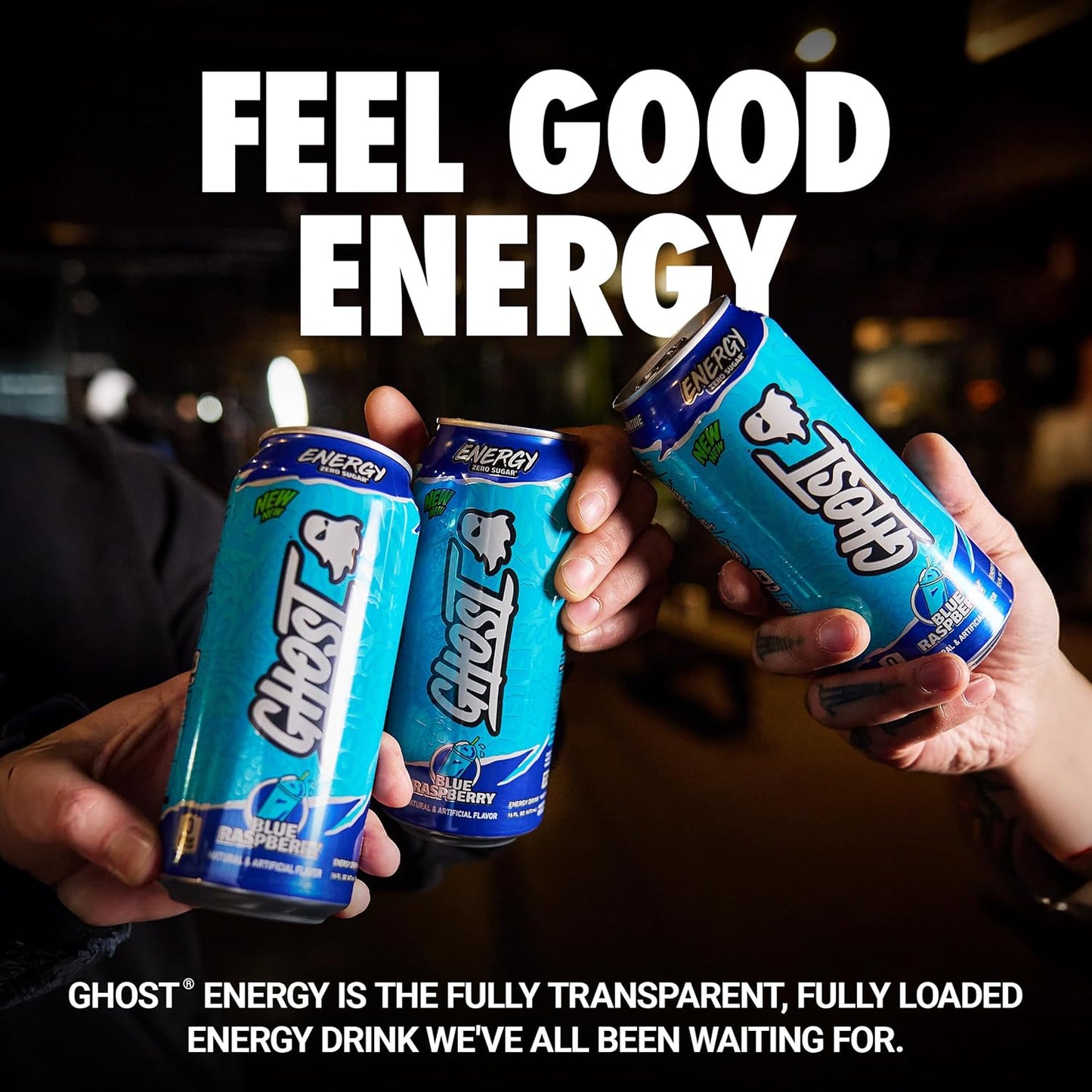 GHOST Energy Drink, Zero Sugars, 12-Pack, Cherry Limeade, 16oz | Energy & Focus Pre Workout Drink, No Artificial Colors, Gluten-Free, Vegan - 200MG Natural Caffeine, L-Carnitine, Taurine