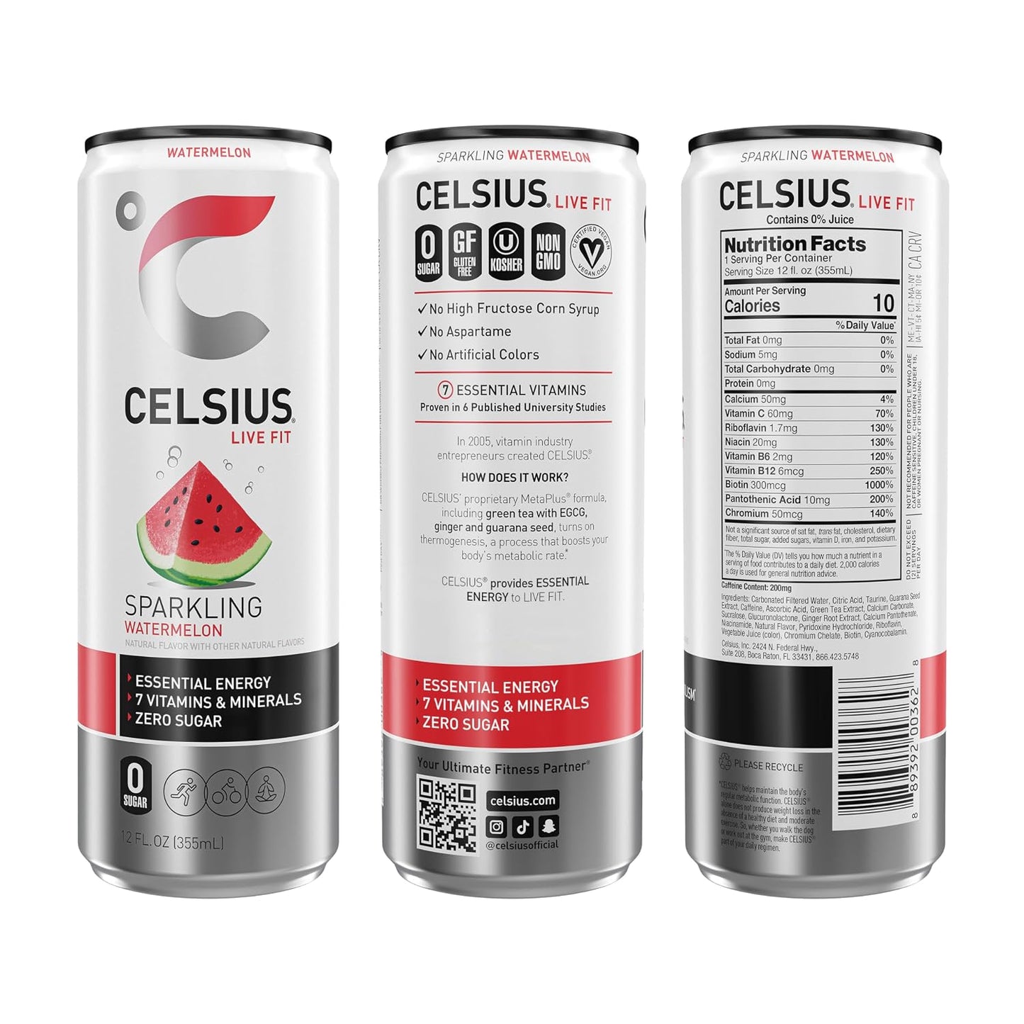 CELSIUS Sparkling Orange, Sugar Free Energy Drink, 12 Fl Oz (Pack of 12)