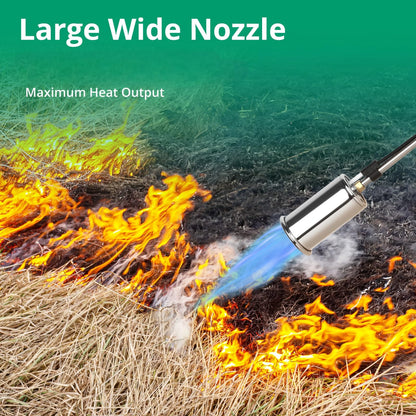 Sondiko Propane Torch Weed Burner, High Output Weed Torch Flamethrower, 30" Detachable Long Arm Heavy Duty Blow Torch For Garden, Wood, Ice, Snow, Melting(PROPANE TANK NOT INCLUDED)