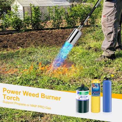 Sondiko Propane Torch Weed Burner, High Output Weed Torch Flamethrower, 30" Detachable Long Arm Heavy Duty Blow Torch For Garden, Wood, Ice, Snow, Melting(PROPANE TANK NOT INCLUDED)