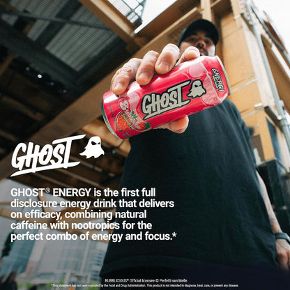 GHOST Energy Drink, Zero Sugars, 12-Pack, Cherry Limeade, 16oz | Energy & Focus Pre Workout Drink, No Artificial Colors, Gluten-Free, Vegan - 200MG Natural Caffeine, L-Carnitine, Taurine