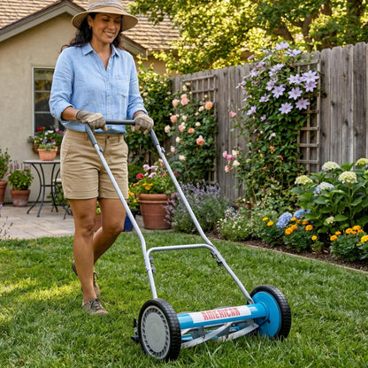 American Lawn Mower 1204-14 14-Inch 4-Blade Push Reel Lawn Mower, Red