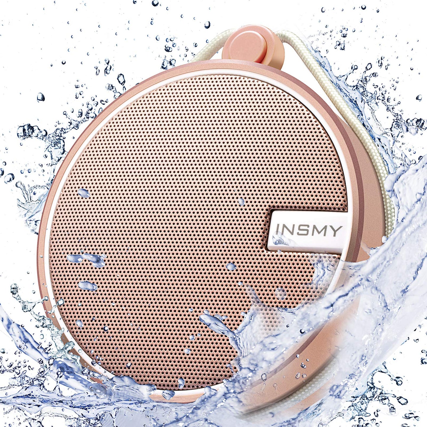 INSMY C12 IPX7 Waterproof Shower Bluetooth Speaker, Portable Small Speaker, Speakers Bluetooth Wireless Loud Clear Sound Support TF Card Suction Cup for Kayak Canoe Beach Gift (Black)