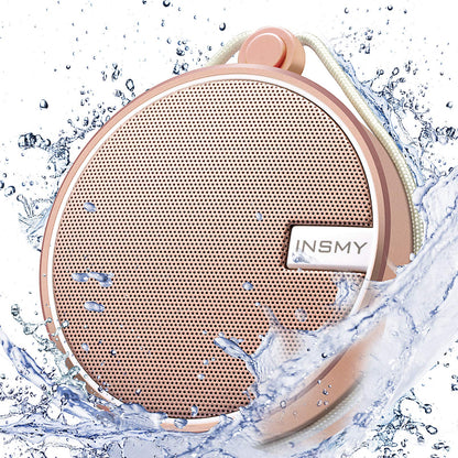 INSMY C12 IPX7 Waterproof Shower Bluetooth Speaker, Portable Small Speaker, Speakers Bluetooth Wireless Loud Clear Sound Support TF Card Suction Cup for Kayak Canoe Beach Gift (Black)