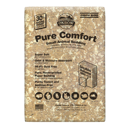 Oxbow Small Animal Bedding, Hamster, Guinea Pig, Rabbit, White, USA, 36 L | Pure Comfort, Hamster Bedding, Guinea Pig Bedding, Low Dust, Virgin Paper, Litter Box, Bunny, Rats, Gerbils, Chinchillas