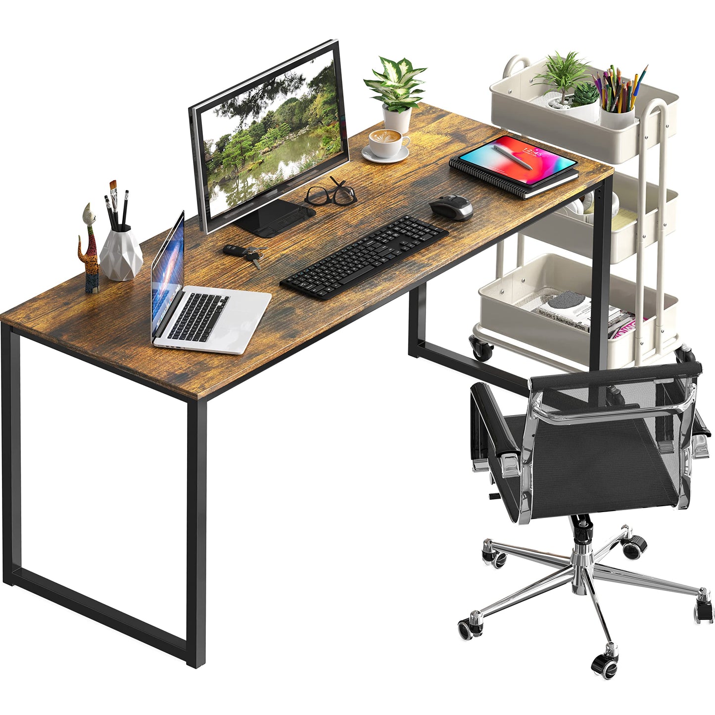 SHW Mission 32-Inch Home Office Computer Desk, Black