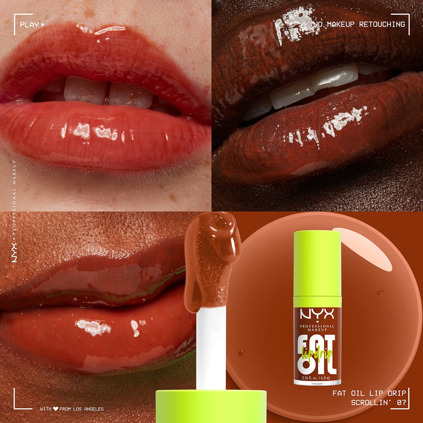 NYX PROFESSIONAL MAKEUP Fat Oil Lip Drip, Moisturizing Lip Oil Gloss, Vegan Tinted Formula, Up to 12 HR Hydration - Supermodel (Shimmering Magenta)
