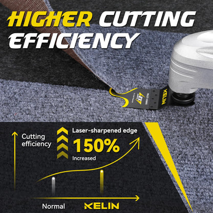 KELIN 6PCS Oscillating Multi Tool Hook Knife Blades, Multitool Saw Blades for Soft Materials Like Roofing Shingles, Carpet, Cardboard & PVC Flooring, Universal Interface