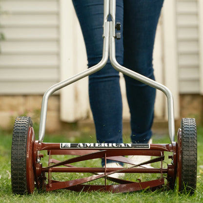 American Lawn Mower 1204-14 14-Inch 4-Blade Push Reel Lawn Mower, Red