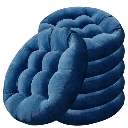 Meditation Floor Pillow Set of 2, Round Large Pillows Seating for Adults, Tufted Corduroy Cushion for Living Room Tatami, Beige 22 Inch