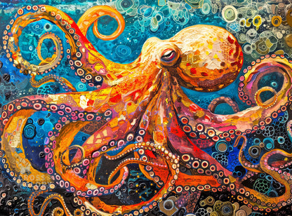 Cross & Glory | Jigsaw Puzzles 1000 Pieces for Adults | Deep Blue Octopus Odyssey | Ocean Octopus Puzzles for Adults | Challenging Brain Teaser Ocean Puzzle | 20 x 27 Inches