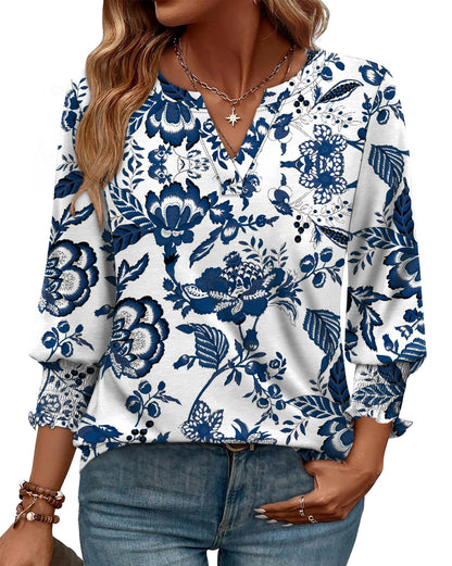 WIHOLL 3/4 Length Sleeve Womens Tops Summer Shirts Spring Vacation Outfits Dressy Casual Trendy Fall S-3XL