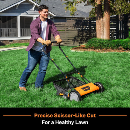 LawnMaster LMRM1801 Push Reel Lawn Mower 18-Inch 5-Blade