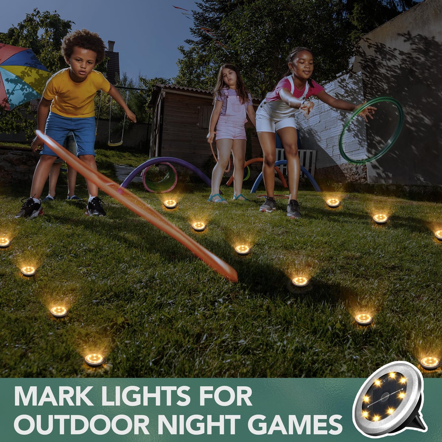 SOLPEX Mini Solar Ground Lights, 10 Pack Solar Lights Outdoor Waterproof, Pathway Lights Solar Powered, Solar Garden Light, Landscape Lighting for Yard Driveway Walkway (Cool White)