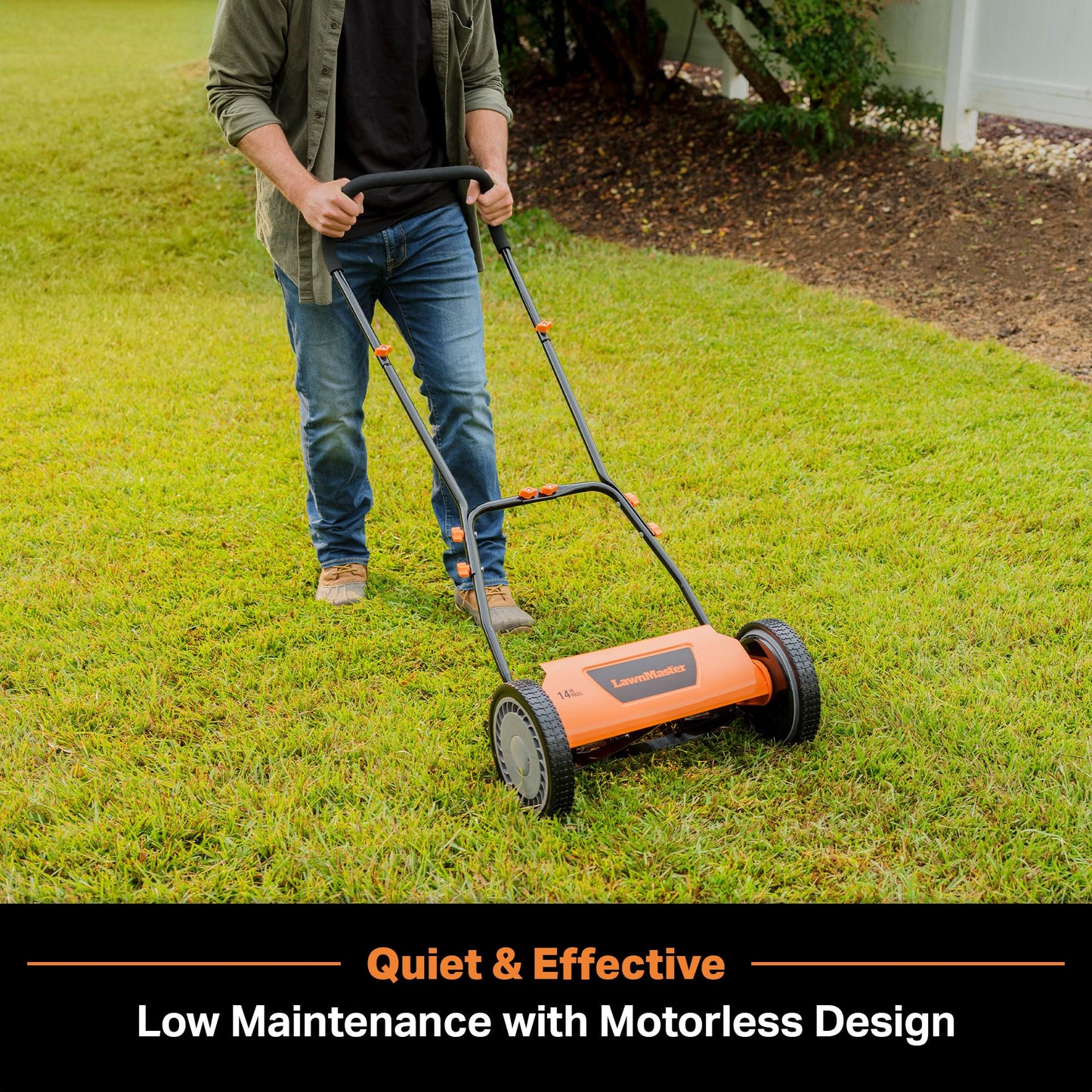 LawnMaster LMRM1801 Push Reel Lawn Mower 18-Inch 5-Blade
