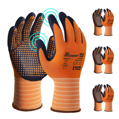 Schwer 3/6/12 Pairs Safety Work Gloves with Certified Level 6 Abrasion Resistance, Gardening Gloves with MicroDot Grip, Touchscreen, General A1 Cut Resistant Glove MicroFoam Nitrile Coated, LT5619, L