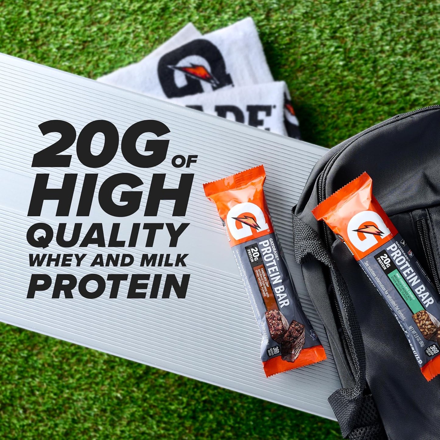 Gatorade Whey Protein Recover Bars, Chocolate Chip, 2.8 ounce(Pack of 12)