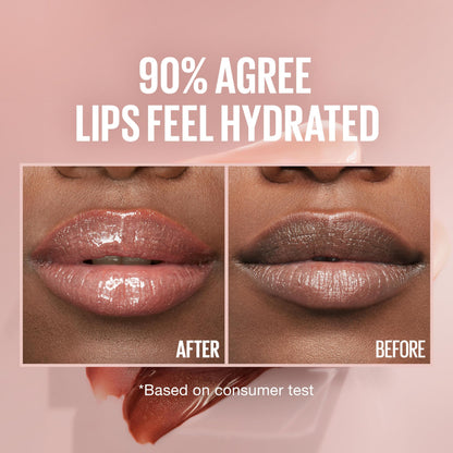 Maybelline Lifter Gloss, Hydrating Lip Gloss with Hyaluronic Acid, Ice, Pink Neutral, 0.18 Ounce