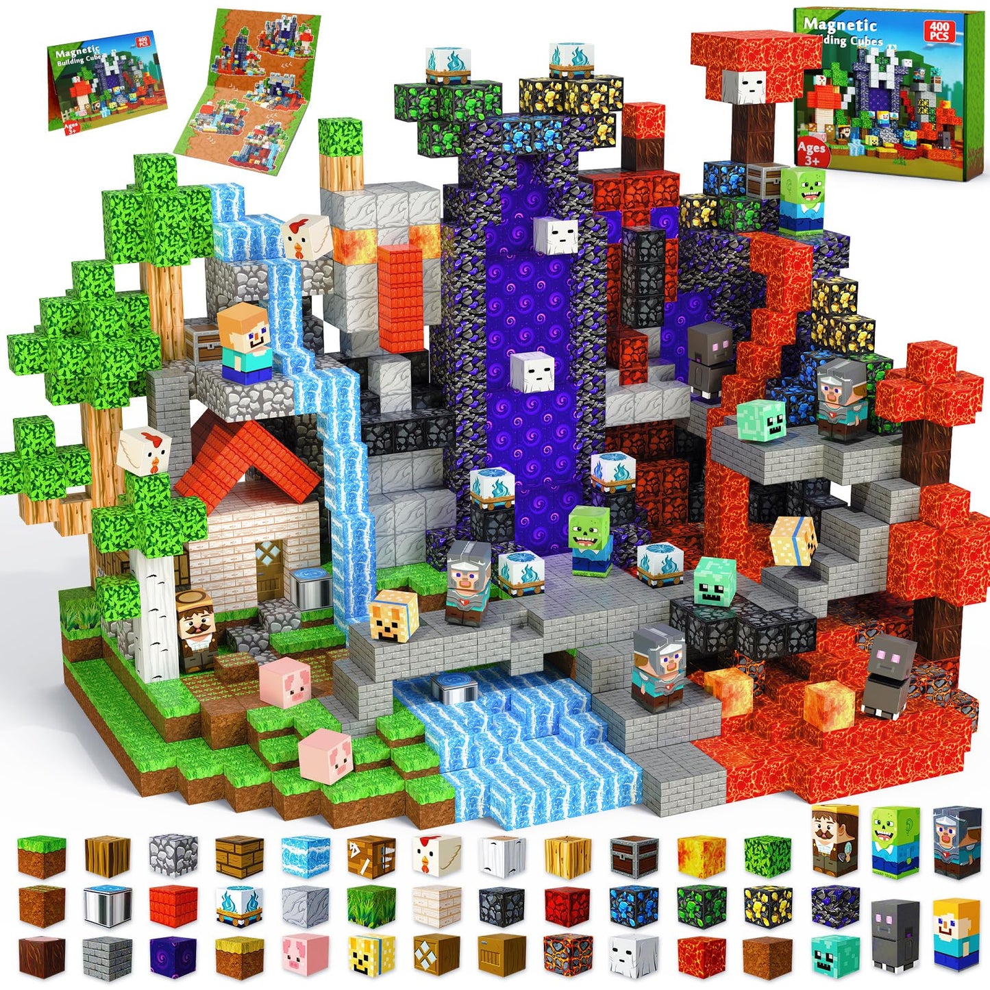 Magneverse Magnetic Blocks - 150 PCS Magnetic Building Blocks for Kids, Magnet Building Cubes for Boys Girls, STEM Montessori Sensory Toys Stacking for 3 4 5 6 7 8 9 10 11 12 13 Birthday Gift