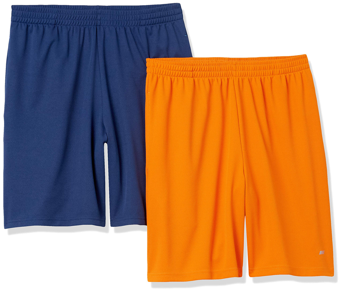 Amazon Essentials Men's Athletic Basketball Gym Shorts, Breathable Moisture Wicking Loose-Fit with Elastic Waist, Pack of 2