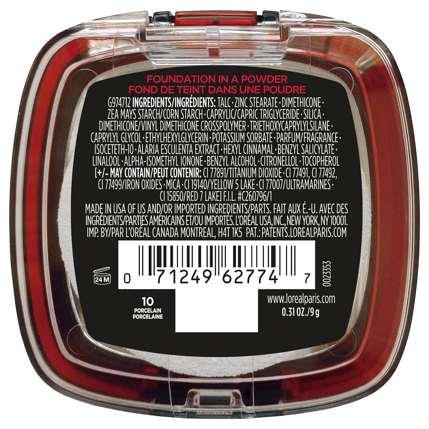 L'Oreal Paris Makeup Infallible Fresh Wear Foundation in a Powder, Up to 24H Wear, Waterproof, Vanilla, 0.31 oz. (Packaging May Vary)