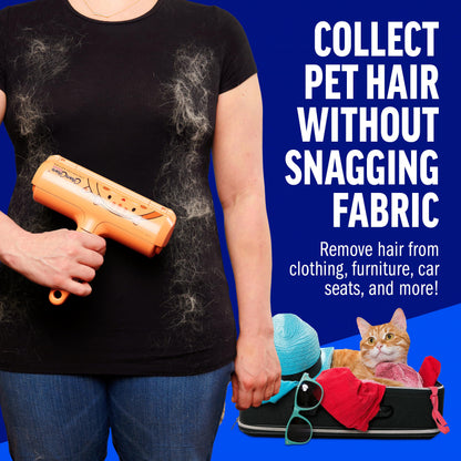 ChomChom Roller Pet Hair Remover – Original Size Reusable Lint Roller for Cat & Dog Hair on Furniture, Couch, Carpet, Car, Rugs & Bedding – Portable, Eco-Friendly (Black)