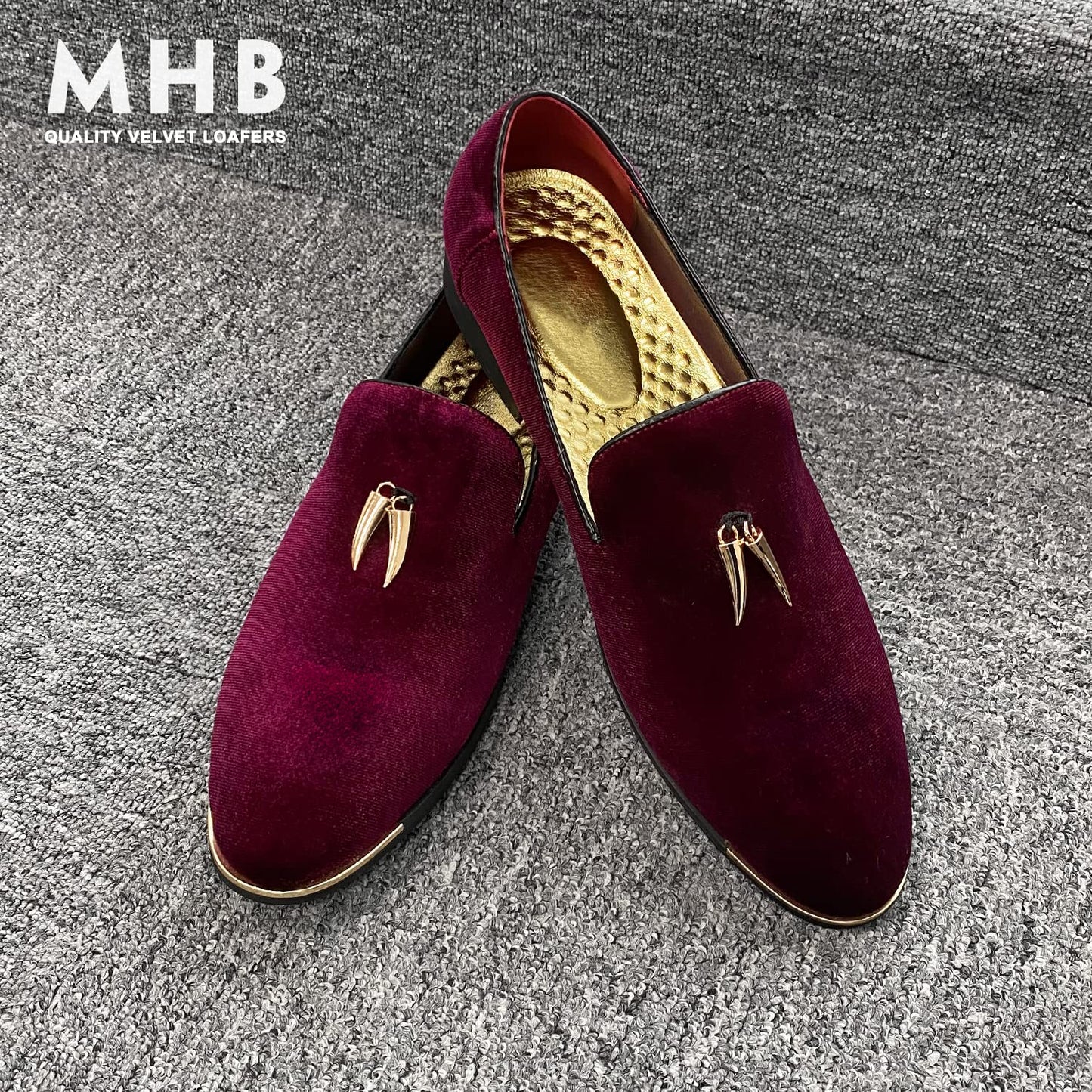 MHB Men's Multiple Colors Velvet Loafer Slip-on Tuxedo Dress Shoes Glitter Suede Smoking Slipper