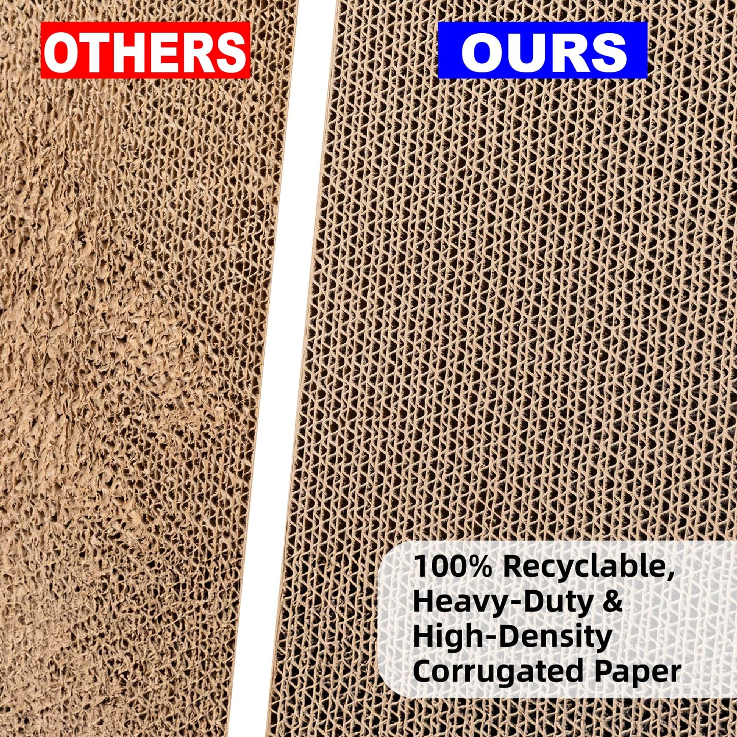 Value 2-Pack 23.6 Inch L-Shaped Cardboard Cat Scratcher, Dual Use (Vert/Horiz) Scratch Pad with Toy Balls, Wall-Mountable Furniture Protector Cat Scratchers for Indoor Cats