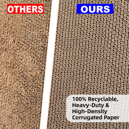 Value 2-Pack 23.6 Inch L-Shaped Cardboard Cat Scratcher, Dual Use (Vert/Horiz) Scratch Pad with Toy Balls, Wall-Mountable Furniture Protector Cat Scratchers for Indoor Cats