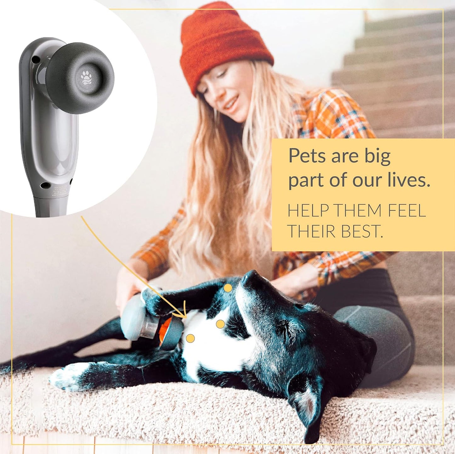 PAW WAVE PERK Percussion Pet Massager for Dogs and Cats Designed to Help Massage Muscle Tightness, Improve Mobility and Recovery