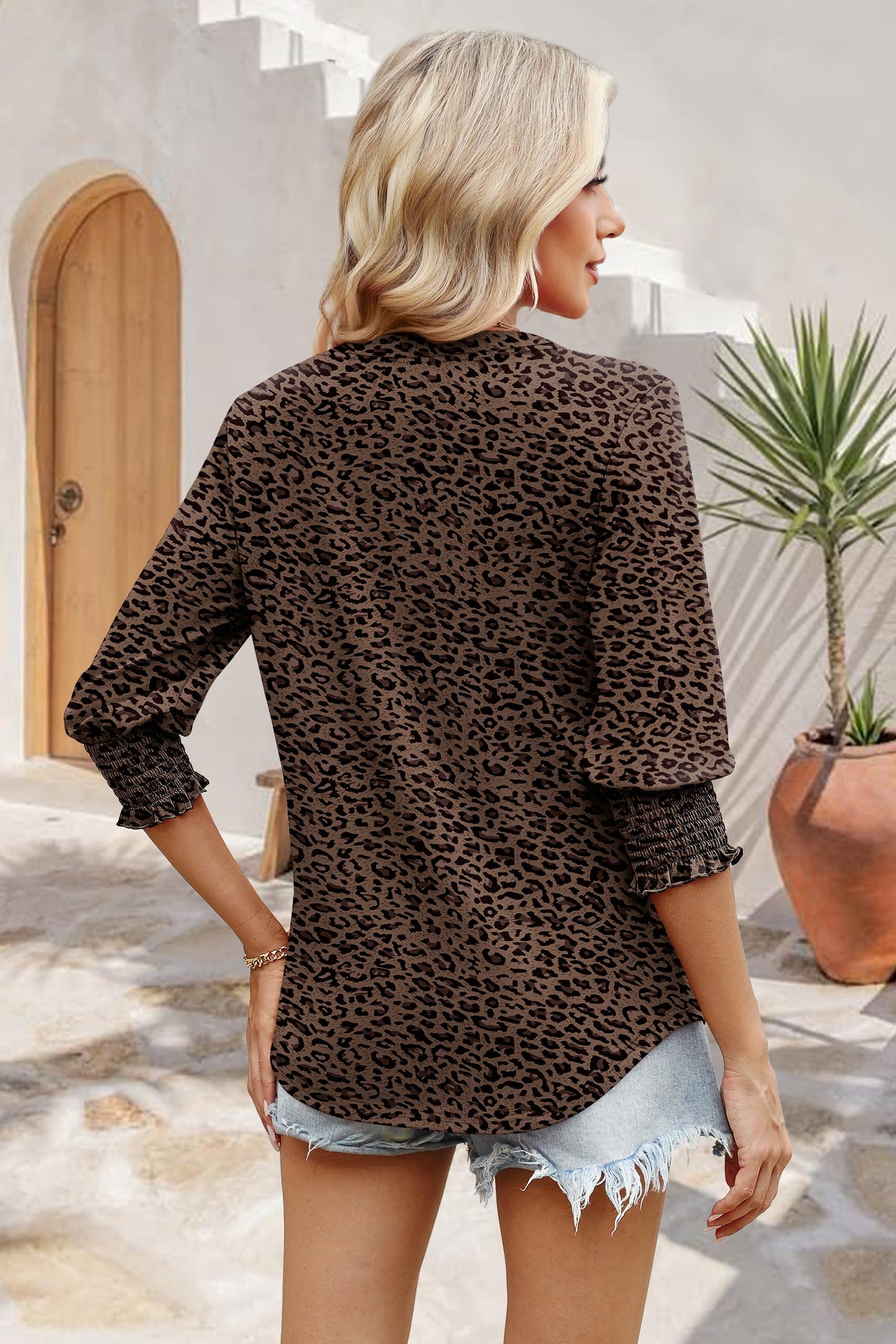 WIHOLL 3/4 Length Sleeve Womens Tops Summer Shirts Spring Vacation Outfits Dressy Casual Trendy Fall S-3XL