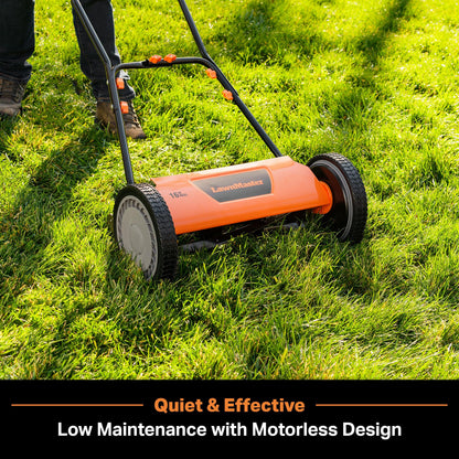 LawnMaster LMRM1801 Push Reel Lawn Mower 18-Inch 5-Blade