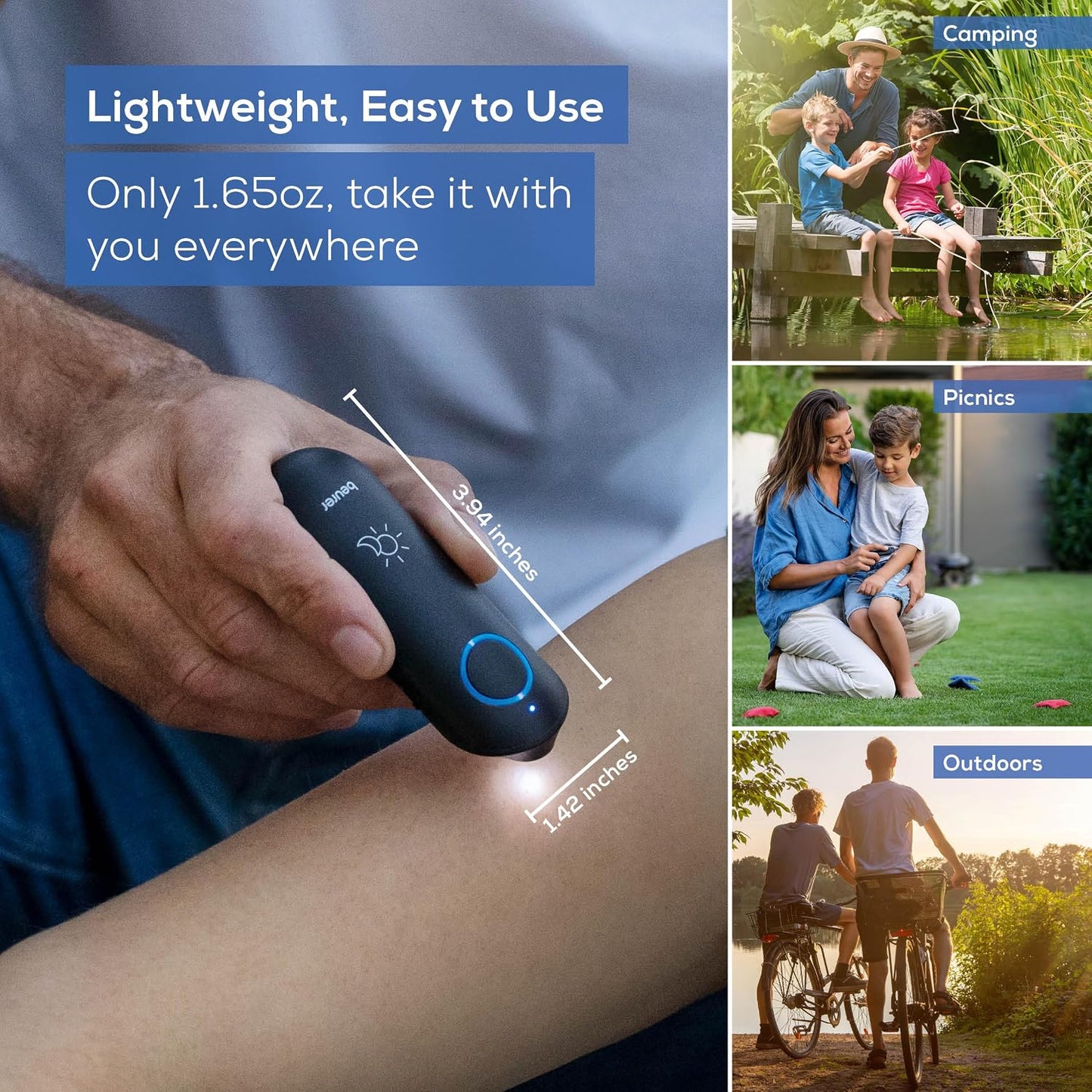 Beurer BR60 Insect Sting and Bite Relief, Bug Bite Healer for Chemical-Free Treatment of Insect Bites and Stings, Non-Toxic Natural Relief from Itching and Swelling, for Mosquito Bites