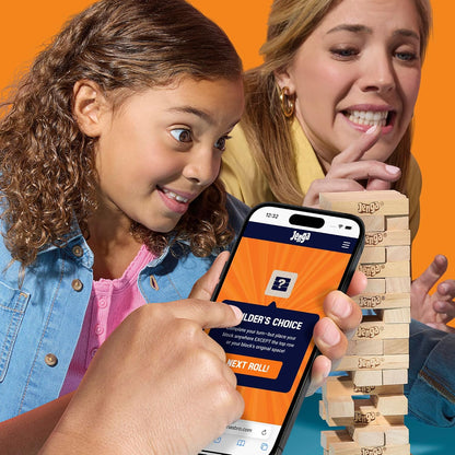 Official Hasbro Games Jenga Game | Digital Die for 6 More Ways to Play | Original Wood Block Game | Stacking Tower | Ages 6+ | 1+ Players | Party Games