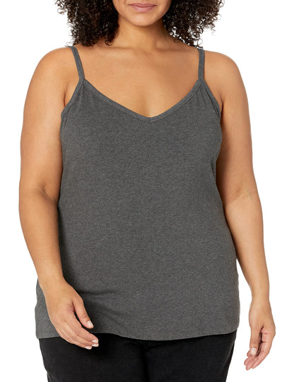 Amazon Essentials Women's Slim-Fit V-Neck Cami, Pack of 4