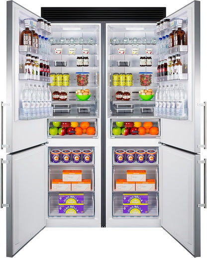 Summit 48" Bottom Refrigerator, Counter Depth Refrigerator-Freezer, French Door, Energy Star, Stainless Steel - FFBF181ES2KIT48