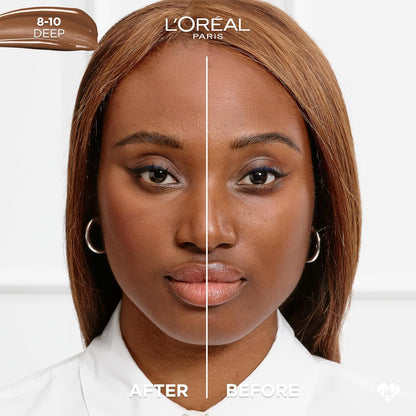 L'Oreal Paris True Match Nude Hyaluronic Tinted Serum Foundation with 1% Hyaluronic acid, Deep 8-10, 1 fl. oz. (Pack of 2)