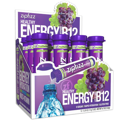 Zipfizz Daily Energy Drink Powder, Blood Orange, 20 Pack | 3-in-1 Sustained Energy, Rapid Hydration, and Essential Vitamins | Sugar-Free | Electrolyte Powder | Contains Vitamin B-12 & Antioxidants