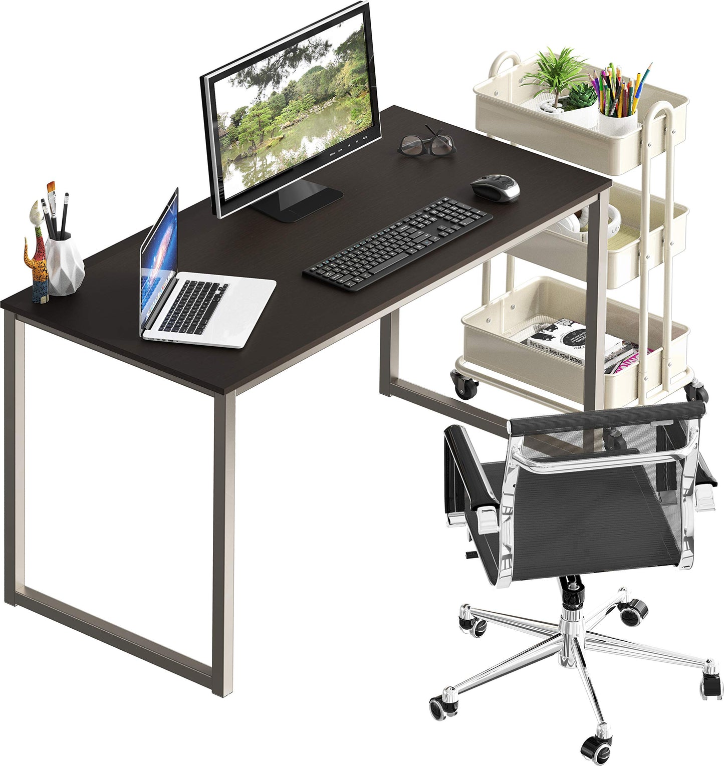 SHW Mission 32-Inch Home Office Computer Desk, Black