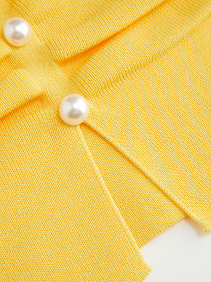 CIDER Faux Pearl Tube Tops for Women Crop Knit Split Hem Ruched Going Out Tops Cute Summer Outfits Y2K