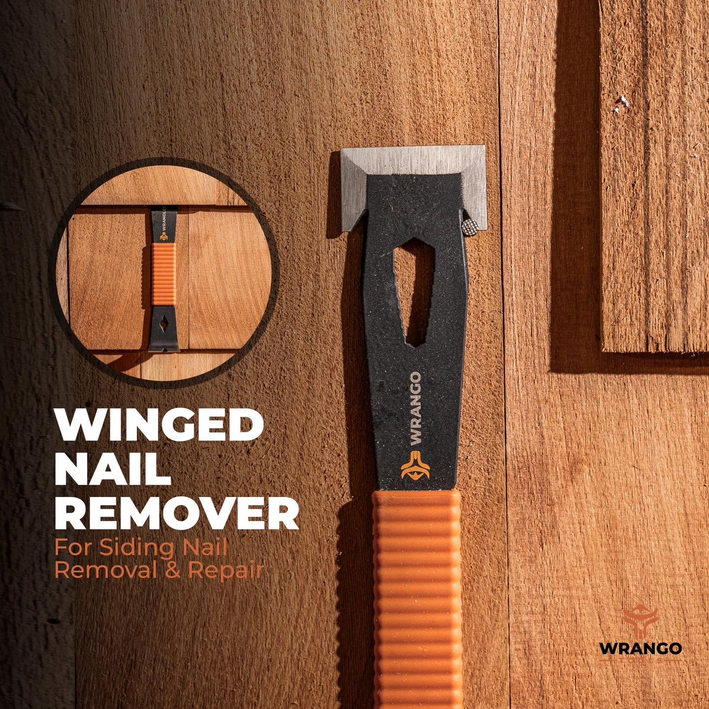 9.5" Trim Pry Bar-Patented Flat Bar Nail Puller-Wide Wing Ends