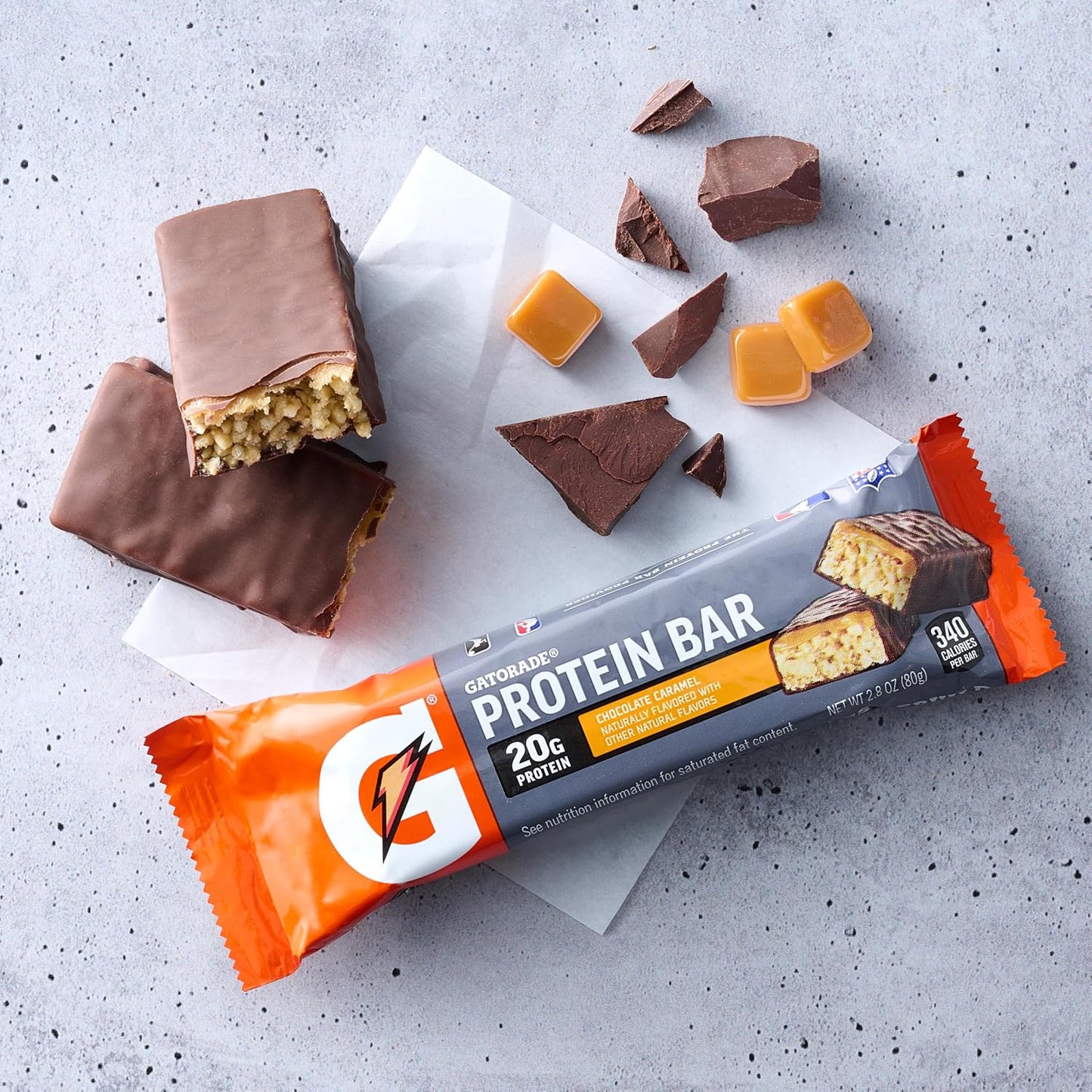 Gatorade Whey Protein Recover Bars, Chocolate Chip, 2.8 ounce(Pack of 12)