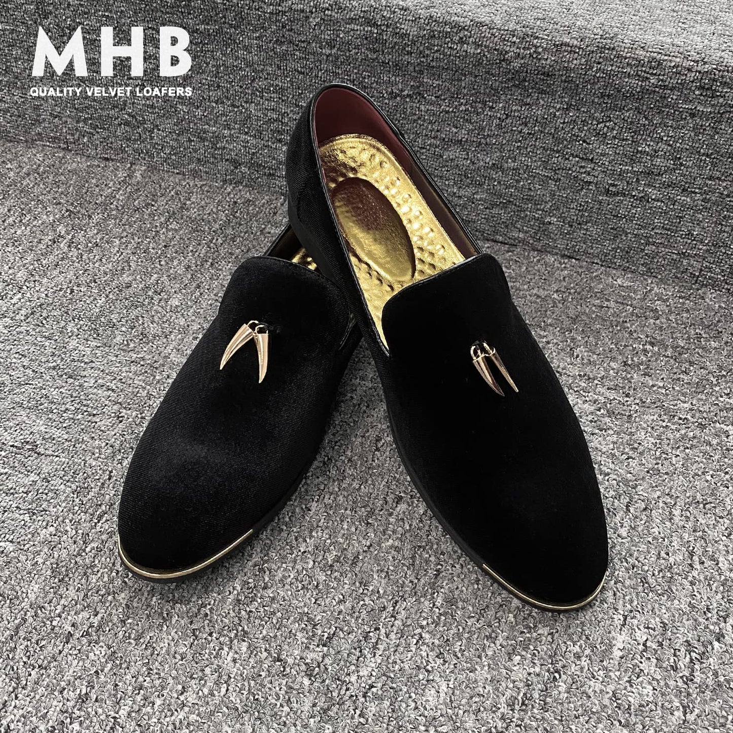 MHB Men's Multiple Colors Velvet Loafer Slip-on Tuxedo Dress Shoes Glitter Suede Smoking Slipper