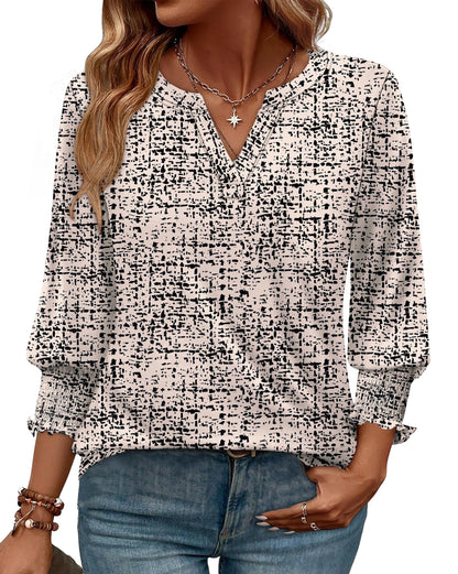 WIHOLL 3/4 Length Sleeve Womens Tops Summer Shirts Spring Vacation Outfits Dressy Casual Trendy Fall S-3XL