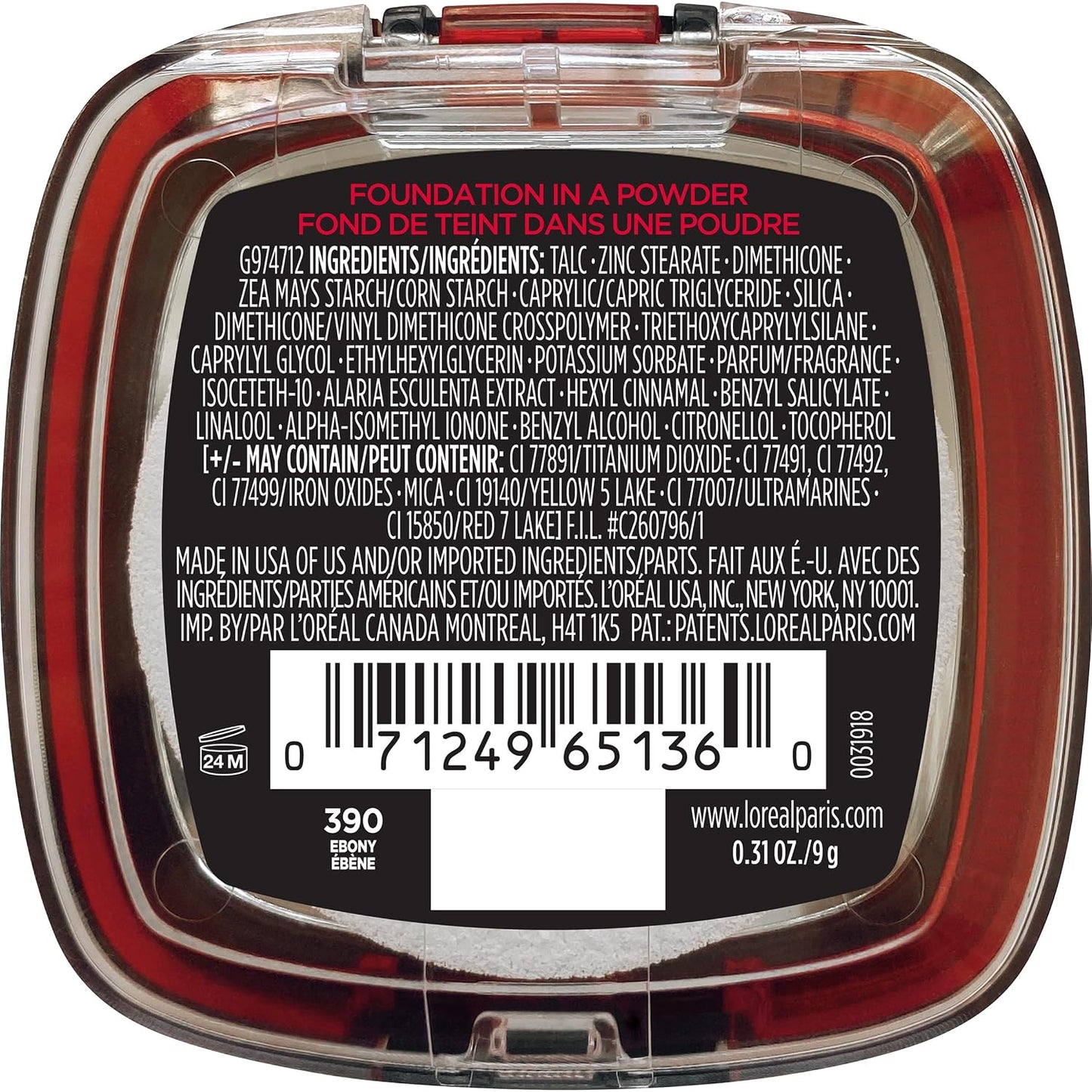 L'Oreal Paris Makeup Infallible Fresh Wear Foundation in a Powder, Up to 24H Wear, Waterproof, Vanilla, 0.31 oz. (Packaging May Vary)