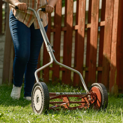 American Lawn Mower 1204-14 14-Inch 4-Blade Push Reel Lawn Mower, Red