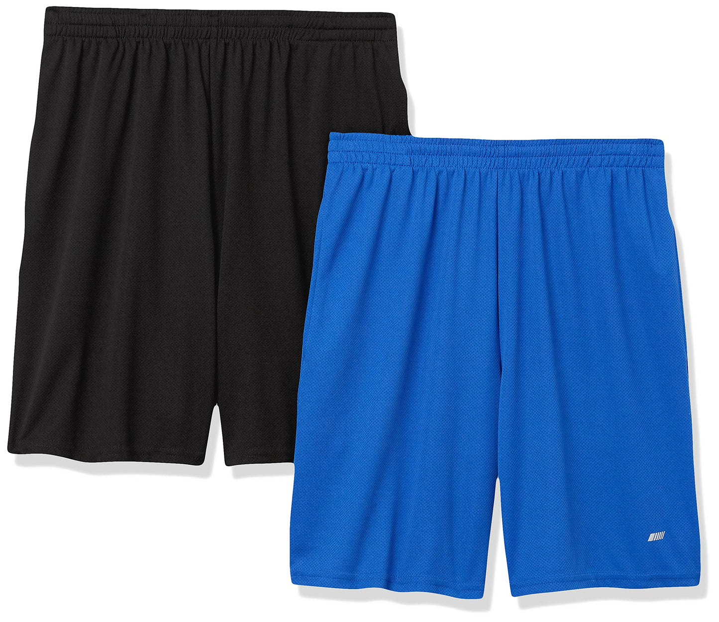 Amazon Essentials Men's Athletic Basketball Gym Shorts, Breathable Moisture Wicking Loose-Fit with Elastic Waist, Pack of 2