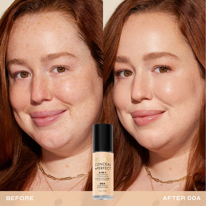 Milani Conceal + Perfect 2-in-1 Foundation + Concealer for a Flawless Complexion, Under Eye Corrector, Cover Redness and Imperfections, Waterproof and Sweatproof - 05A-Natural Beige
