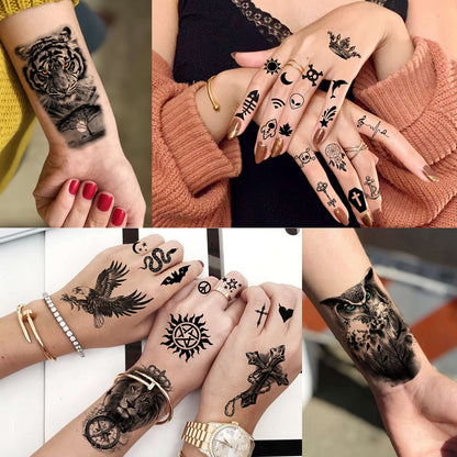 12 Sheets Beautiful Butterfly Flowers Temporary Tattoos For Women Feet Hands Body Art, Realistic Rose Peony Floral Fake Tattoo Sticker For Legs Ankle, Waterproof Lily Dreamcatcher Temp Tatoos Decals
